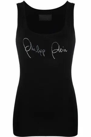 Philipp Plein Rhinestone-logo tank top