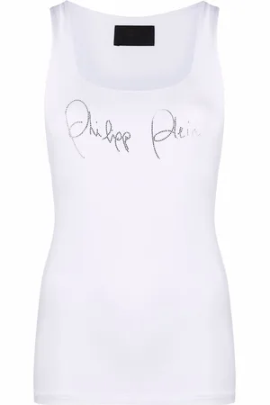 Philipp Plein Rhinestone-logo tank top