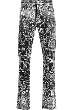 Philipp Plein All-over graphic-print jeans