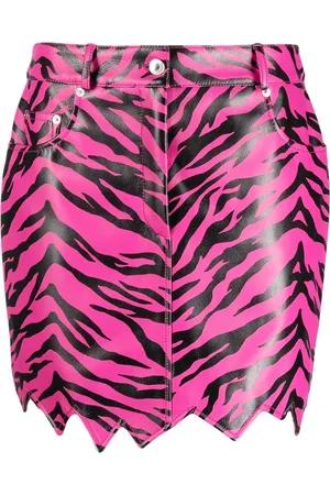 Moschino Zig-zag tiger-print skirt