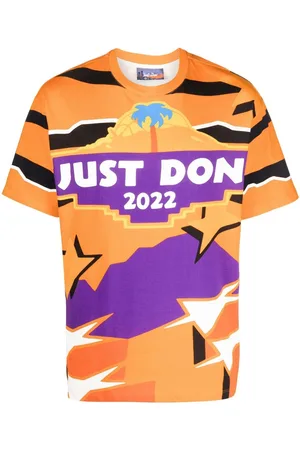 JUST DON Mix-print cotton T-shirt