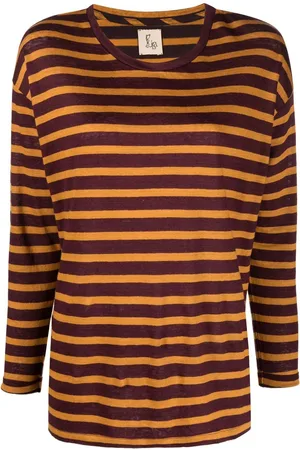 Paula Stripe-print linen T-shirt