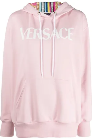 VERSACE Panelled print hooded sweatshirt