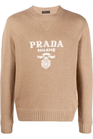 Prada Logo-intarsia cashmere-wool jumper