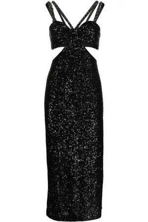 Rebecca Vallance Missing Hours sequinned cut-out midi dress