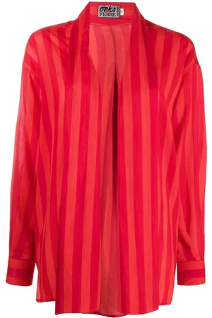 Gianfranco Ferré 1990s shawl lapels striped jacket