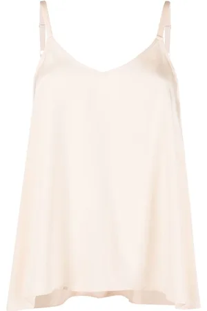 MAX & MOI Loose-fit strappy silk top