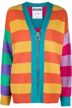 Moschino Striped zip-up cardigan