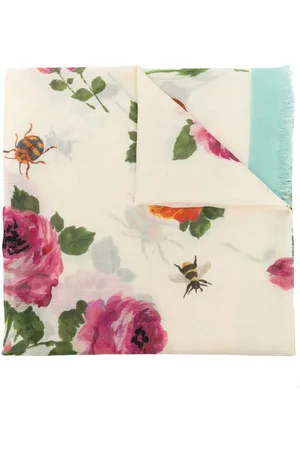 Gucci Floral-print frayed scarf
