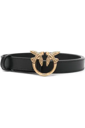 Pinko Love logo-buckle leather belt