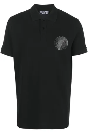 VERSACE Chest logo-print polo shirt