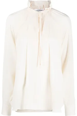 Victoria Beckham Gathered-detail long-sleeve blouse