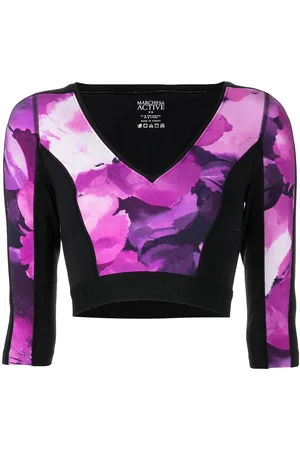 Marchesa Notte Abstract-pattern V-neck top