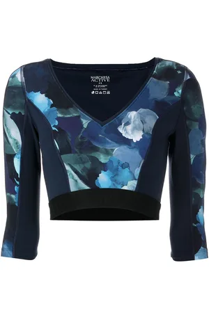 Marchesa Notte Abstract-pattern V-neck top