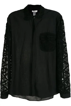AMIR SLAMA Crochet-detail long-sleeved shirt