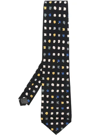 VERSACE 2000s floral-print silk tie