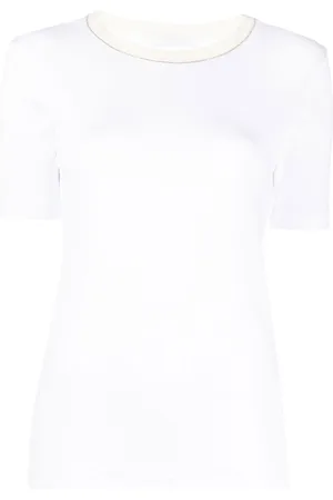 Fabiana Filippi Glitter-trim knitted top