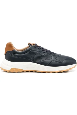 Hogan Leather embossed-logo sneakers
