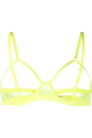MAISON CLOSE Logo-motif sheer bra