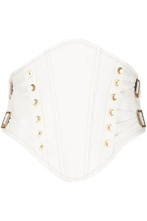 DION LEE Laced denim corset top