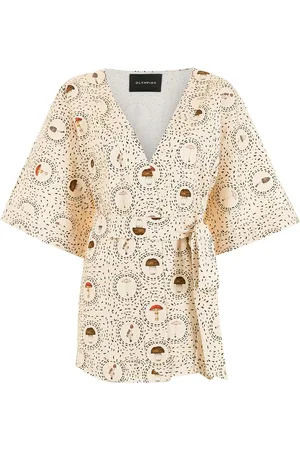 Olympiah Mushroom-print tie-waist top