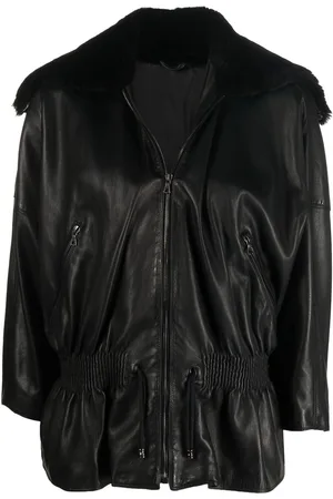 VERSACE 1980s shearling collar jacket