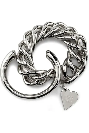 Paco rabanne Heart-pendant chain-link bracelet