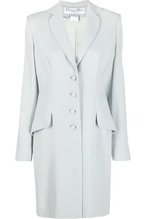 Dior 1990s textured single-breasted coat
