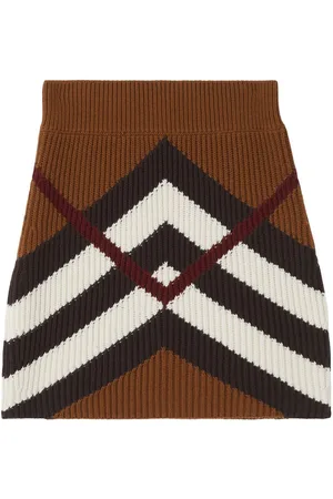 Burberry Chevron Check ribbed-knit mini skirt