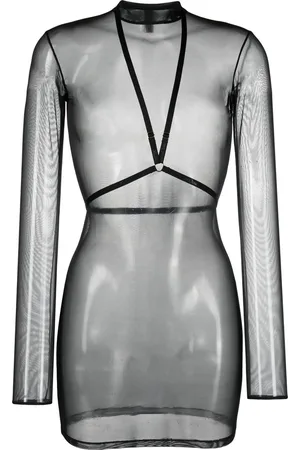 MAISON CLOSE Harness-detail mesh dress