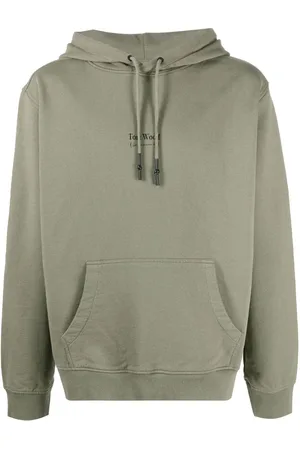 TOM WOOD Logo-print drawstring hoodie
