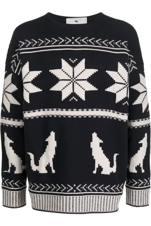 Etro Patterned-jacquard knitted jumper