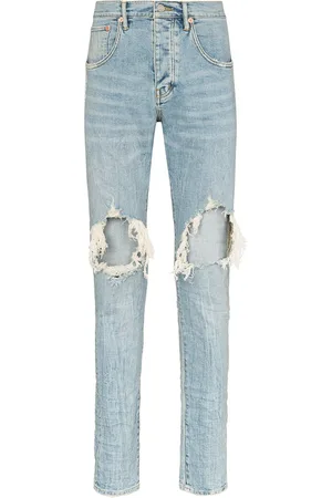 Purple Brand Distressed-finish slim fit jeans