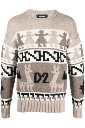 Dsquared2 Jacquard-knit alpaca wool jumper