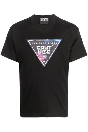 VERSACE Logo-patch cotton T-shirt