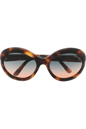 Tom Ford Tortoiseshell-effect oval-frame sunglasses