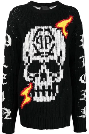 Philipp Plein Skull intarsia-knit jumper