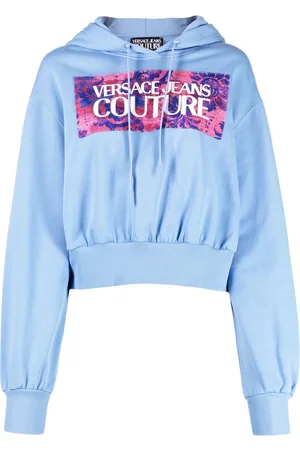 VERSACE Logo-print cotton hoodie