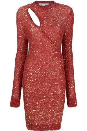 Stella McCartney Sequin-embellished cut-out dress