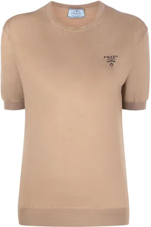 Prada Embroidered-logo knit top