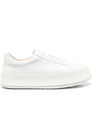 Jil Sander Lace-up leather platform sneakers