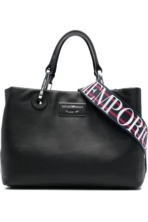 Emporio Armani Logo-plaque leather tote bag