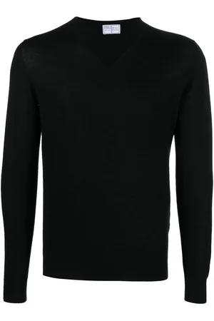 FEDELI V-neck long-sleeve jumper