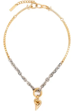Vann Jewelry Small heart pendant two-tone necklace