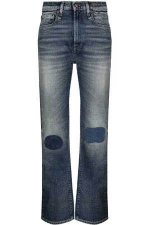 R13 High-waisted slim-cut jeans