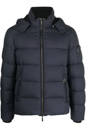 MOORER Padded zip-up hooded down jacket