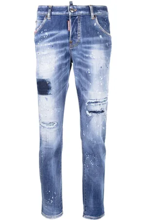 Dsquared2 Low-rise distressed cropped jeans