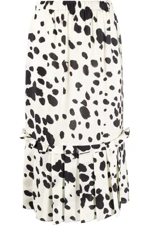 Marni Spotted silk midi skirt