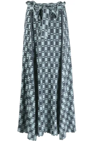 Kenzo Monogram-pattern knitted maxi skirt