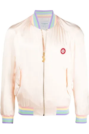Casablanca Silk logo-embroidered bomber jacket